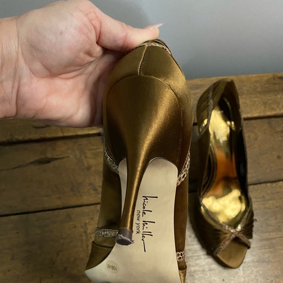 Nicole Miller high heels size 10 B 40 bronze color - Picture 5 of 7